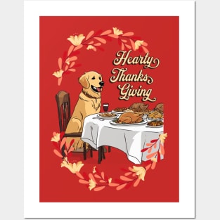 Hearty Thanksgiving Greeting Posters and Art